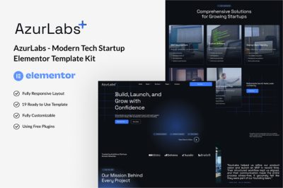 AzurLabs - Modern Tech Startup Elementor Template Kit