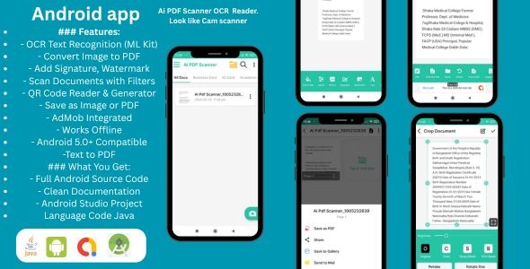 Smart PDF Scanner with OCR, Edit & Export – Android App (Java) Smart PDF Scanner with OCR, Edit & Export – Android App (Java)