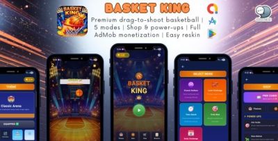 Basket King Shooting - Basketball Game | 5 modes | Shop & power-ups | AdMob | Easy reskin