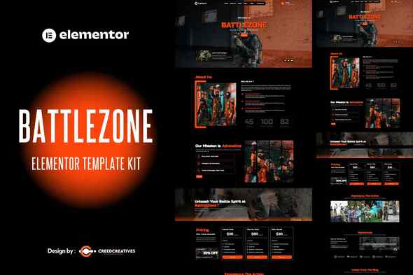 BattleZone - Paintball Elementor Template Kit BattleZone - Paintball Elementor Template Kit