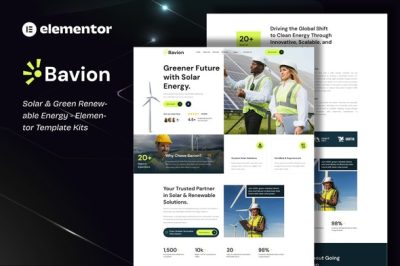 Bavion - Solar & Renewable Energy Elementor Template Kit