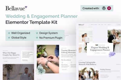 Bellavue  - Wedding & Engagement Planner  Elementor Template Kit