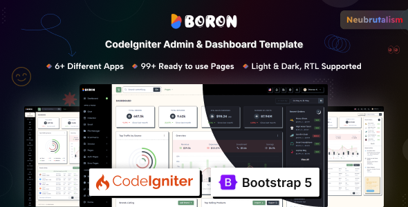 Boron - CodeIgniter Admin & Dashboard Template Boron - CodeIgniter Admin & Dashboard Template