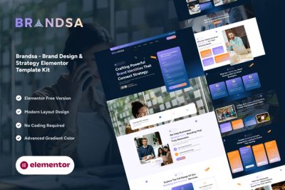 Brandsa - Brand Design & Strategy Elementor Template Kit