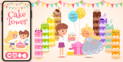 Cake Tower - HTML5 Game,Construct 3