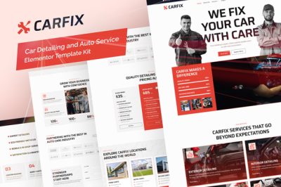 Carfix - Car Detailing and Auto Service  Elementor Template Kit