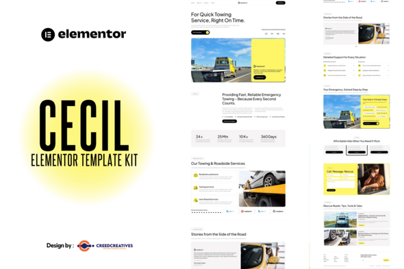 Cecil - Emergency Towing Service Elementor Template Kit Cecil - Emergency Towing Service Elementor Template Kit