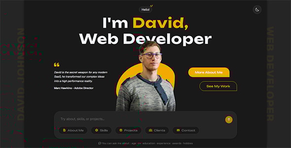ChatFolio - Interactive AI Style Personal Portfolio HTML Template ChatFolio - Interactive AI Style Personal Portfolio HTML Template