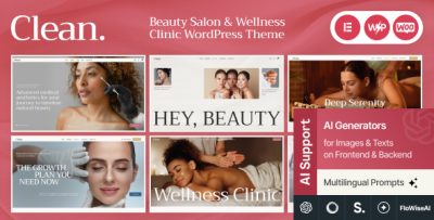 Clean - Beauty Salon & Wellness Clinic WordPress Theme