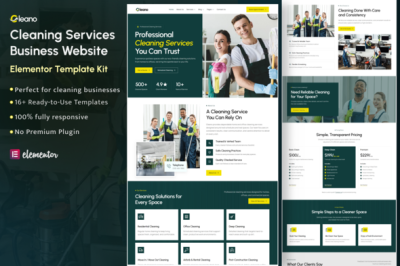 Cleano - Cleaning Services Elementor Template Kit