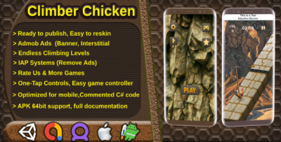 Climber Chicken Getting Over It - Complete Game Template / Project - Unity Games