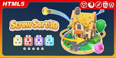Screw Sort 3D - HTML5 Game For Website(Included HTML5 Only)