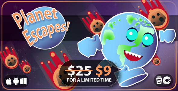 Planet Escapes! - HTML5 Game Template Planet Escapes! - HTML5 Game Template