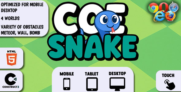 Coe Snake Game Template Ready Optimized (Mobile & Desktop) Coe Snake Game Template Ready Optimized (Mobile & Desktop)