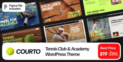 Courto - Tennis Club & Padel WordPress Theme