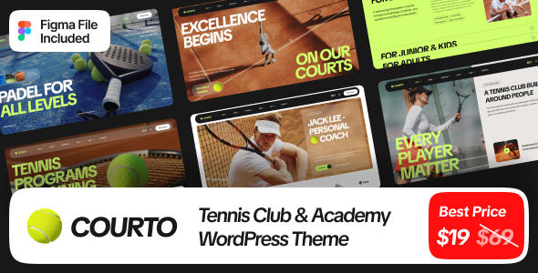 Courto - Tennis Club & Padel WordPress Theme Courto - Tennis Club & Padel WordPress Theme