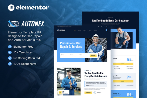 Autonex – Car Repair & Auto Services Elementor Template Kit Autonex – Car Repair & Auto Services Elementor Template Kit