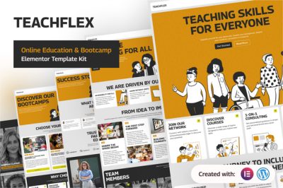 Teachflex - Online Education & Bootcamp Elementor Template Kit