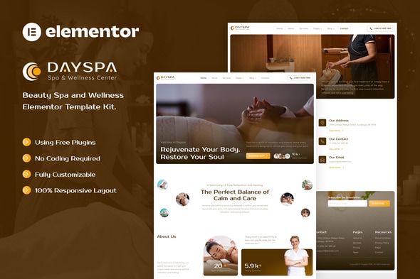 Dayspa – Beauty Spa & Wellness Elementor Template Kit Dayspa – Beauty Spa & Wellness Elementor Template Kit