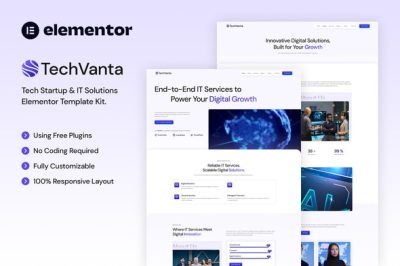 TechVanta – Tech Startup & IT Solutions Elementor Template Kit