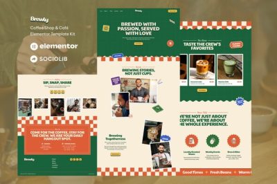 Brewly - Coffee Shop & Cafe Elementor Template Kit