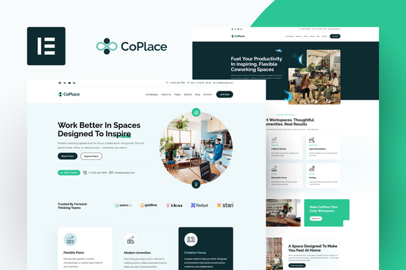 CoPlace - Co-Working Space Elementor Template Kit CoPlace - Co-Working Space Elementor Template Kit