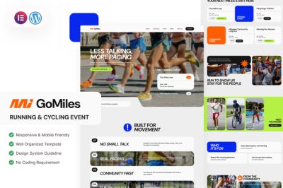 GoMiles - Running & Cycling Race Event Elementor Template Kit