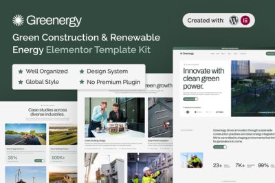 Greenergy - Green Construction & Renewable Energy Elementor Template Kit
