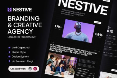 Nestive  - Branding & Creative Agency  Elementor Template Kit