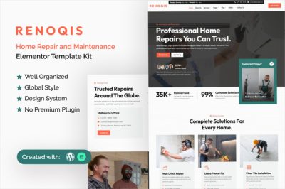 Renoqis - Home Repair & Maintenance Elementor Template Kit