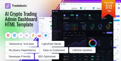 Tradebotx – AI Crypto Trading Admin Dashboard HTML Template
