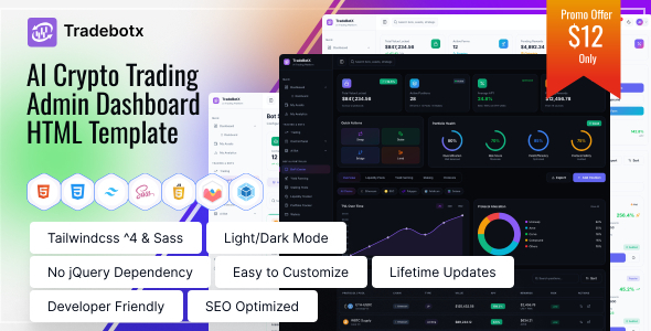 Tradebotx – AI Crypto Trading Admin Dashboard HTML Template Tradebotx – AI Crypto Trading Admin Dashboard HTML Template