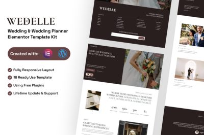 Wedelle - Wedding & Wedding Planner Elementor Template Kit
