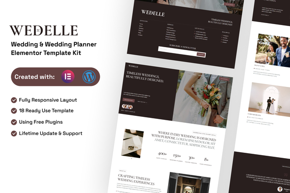 Wedelle - Wedding & Wedding Planner Elementor Template Kit Wedelle - Wedding & Wedding Planner Elementor Template Kit