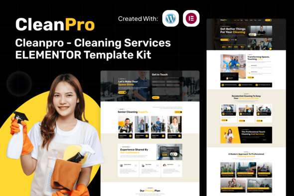 Cleanpro - Cleaning Services Elementor Template Kit Cleanpro - Cleaning Services Elementor Template Kit