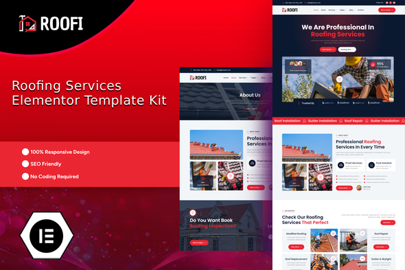 Roofi - Roofing Services Elementor Template Kit Roofi - Roofing Services Elementor Template Kit