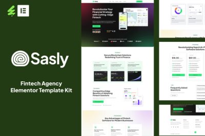 Sasly - Fintech Agency Elementor Template Kit
