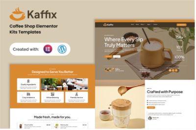 Kaffix - Coffee Shop & Cafe Elementor Template Kit