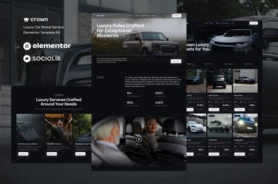 Crown - Luxury Car Rental Service Elementor Template Kit
