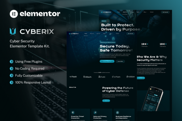 Cyberix - Cyber Security Elementor Template Kit Cyberix - Cyber Security Elementor Template Kit