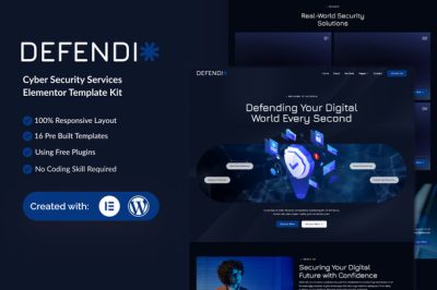 Defendio - Cyber Security Services Elementor Template Kit