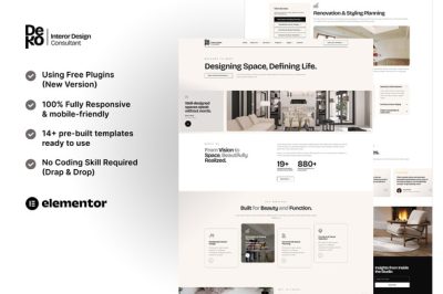 Deko - Interior Design Consultant Elementor Template Kit