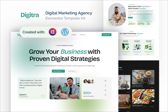 Digitra - Digital Marketing Agency Elementor Template Kit Digitra - Digital Marketing Agency Elementor Template Kit