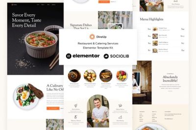 DineUp - Restaurant & Catering Service Elementor Template Kit