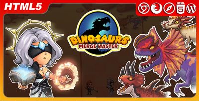 Dinosaur Merge Master - HTML5 Game For Website(Included HTML5 Only)