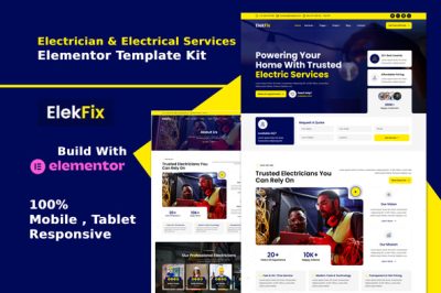 Elekfix - Electrician & Electrical Services Elementor Template Kit
