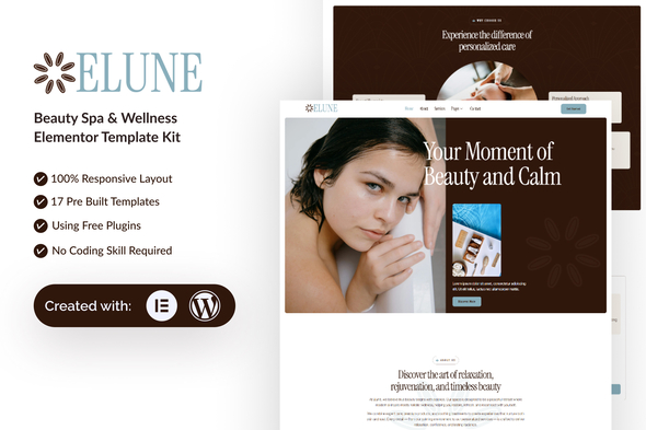 Elune - Beauty Spa & Wellness Elementor Template Kit Elune - Beauty Spa & Wellness Elementor Template Kit