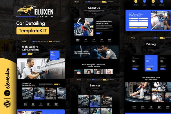 Eluxen - Car Detailing Services Elementor Template Kit Eluxen - Car Detailing Services Elementor Template Kit