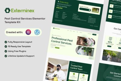 Exterminex - Pest Control Services Elementor Template Kit