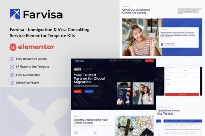 Farvisa - Immigration & Visa Consulting Service Elementor Template Kits